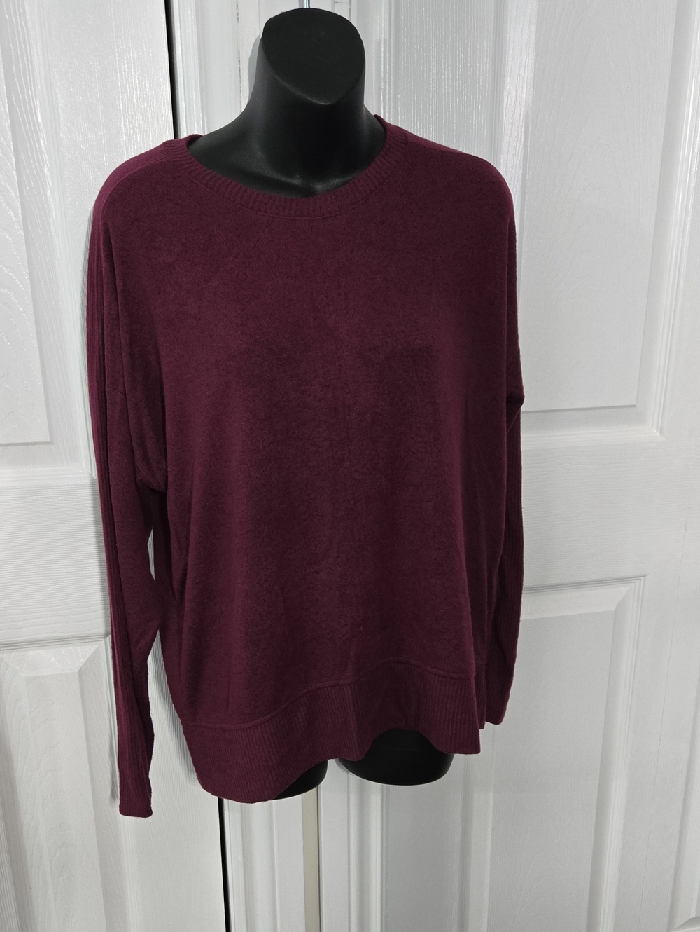 Buffalo David Bitton Maroon Knit Crewneck Sweater